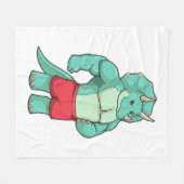 Triceratops als Bodybuilder in Bodybuilding Fleece Deken (Voorkant (Horizontaal))