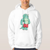 Triceratops als Bodybuilder in Bodybuilding Hoodie (Voorkant)