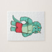 Triceratops als Bodybuilder in Bodybuilding Legpuzzel (Horizontaal)