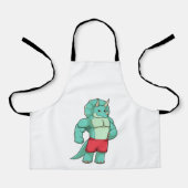 Triceratops als Bodybuilder in Bodybuilding Schort (Voorkant)