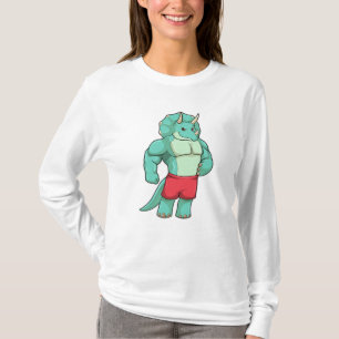 Triceratops als Bodybuilder in Bodybuilding T-shirt