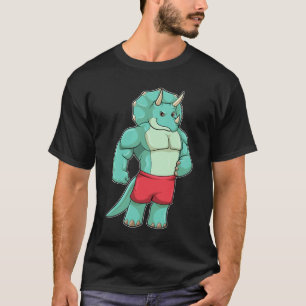 Triceratops als Bodybuilder in Bodybuilding T-shirt