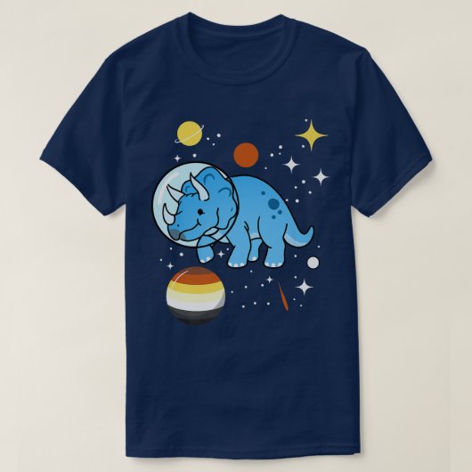 Triceratops Astronaut Gay Beer Pride T-shirt (Design voorkant)