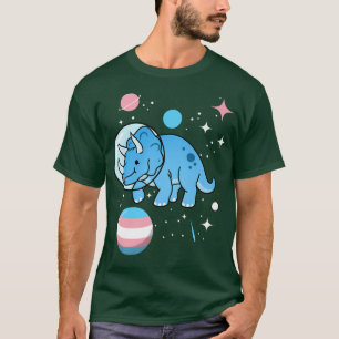 Triceratops Astronaut Trans Pride T-shirt