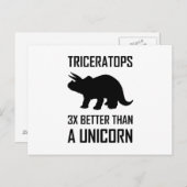 Triceratops Beter dan Unicorn Briefkaart (Voorkant / Achterkant)