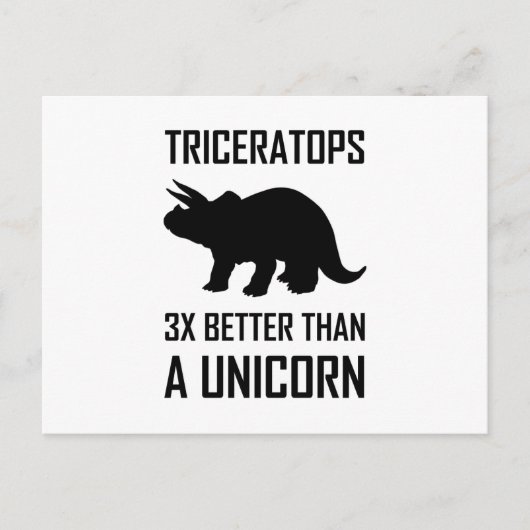 Triceratops Beter dan Unicorn Briefkaart (Voorkant)