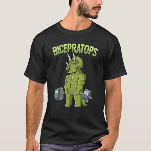 Triceratops Bicepratops Gym Bodybuilding T-shirt (Voorkant)