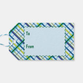 Triceratops Blue Cute Dinosaur Cadeaulabel (Achterkant Horizontaal)