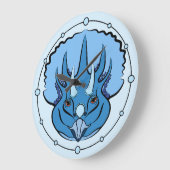 Triceratops Blue Cute Dinosaur Grote Klok (Hoek)