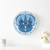 Triceratops Blue Cute Dinosaur Grote Klok (Huis)