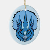 Triceratops Blue Cute Dinosaur Keramisch Ornament (Rechts)