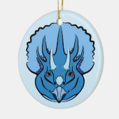 Triceratops Blue Cute Dinosaur Keramisch Ornament (Links)