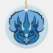 Triceratops Blue Cute Dinosaur Keramisch Ornament (Achterkant)