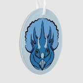 Triceratops Blue Cute Dinosaur Ornament (voorkant)