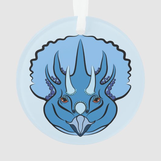 Triceratops Blue Cute Dinosaur Ornament (achterkant)