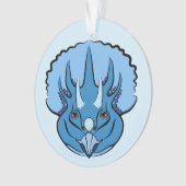 Triceratops Blue Cute Dinosaur Ornament (voorkant)