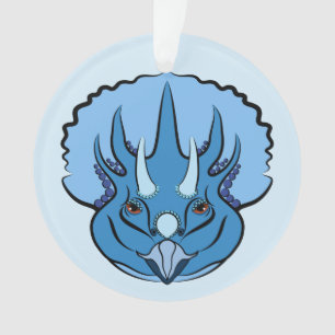 Triceratops Blue Cute Dinosaur Ornament