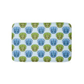 Triceratops Blue en Green Cute Dinosaur Pattern Badmat (Voorkant)