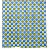 Triceratops Blue en Green Cute Dinosaur Pattern Douchegordijn (Voorkant)