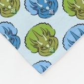 Triceratops Blue en Green Cute Dinosaur Pattern Fleece Deken (Hoek)
