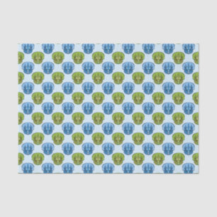 Triceratops Blue en Green Cute Dinosaur Pattern Tissuepapier