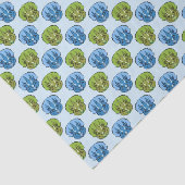 Triceratops Blue en Green Cute Dinosaur Pattern Tissuepapier (Detail)