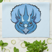 Triceratops Blue en Green Cute Dinosaurs Theedoek (Gevouwen)