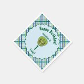 Triceratops Blue en Green Dinosaur Personalized Servetten (Hoek)