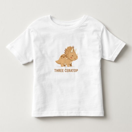 Triceratops Café – Cute Dinosaur Coffee Illustrati Kinder Shirts (Voorkant)