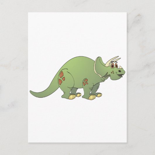Triceratops Cartoon Briefkaart (Voorkant)
