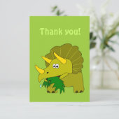 Triceratops Cartoon Dinosaur Dank u wel kaarten (Staand voorkant)