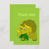 Triceratops Cartoon Dinosaur Dank u wel kaarten (Voorkant / Achterkant)