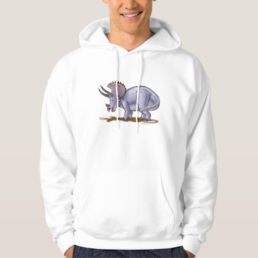 triceratops cartoon dinosaur hoodie (Voorkant)