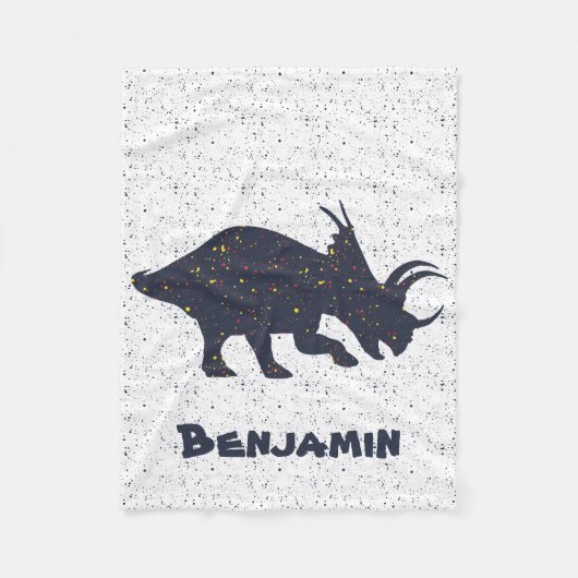 Triceratops Custom Name Fleece Blanket, Small Deken (Voorkant)