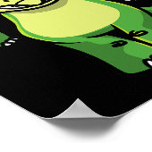 Triceratops Dansende Dinosaurus met Zonnebril Dino Poster (Hoek)