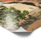 Triceratops die eten bij magnolia tree - 3D render Foto Afdruk (Hoek)