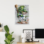 Triceratops Dino Baseball Poster (Thuiskantoor)