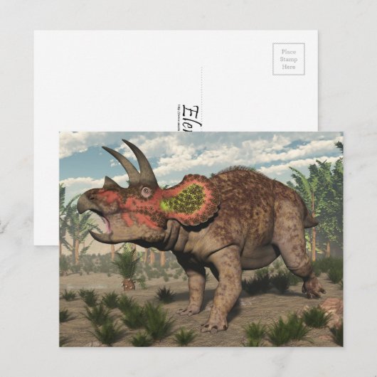 Triceratops dinosaur - 3D rendering Briefkaart (Voorkant / Achterkant)
