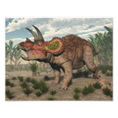 Triceratops dinosaur - 3D rendering Foto Afdruk (Voorkant)