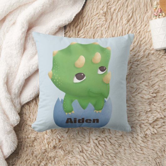 Triceratops Dinosaur Baby Boy Nursery Sierkussen (Deken)