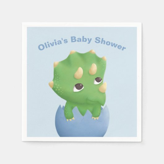 Triceratops Dinosaur Baby shower Party Supplies Servetten (Voorkant)