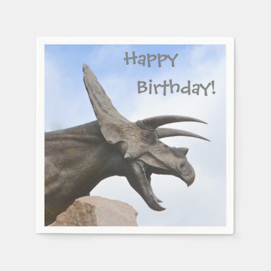 Triceratops Dinosaur Birthday Servetten (Voorkant)