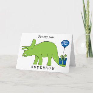 Triceratops Dinosaur Birthday Son Kaart