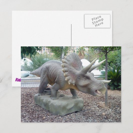 Triceratops Dinosaur Briefkaart (Voorkant / Achterkant)