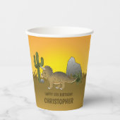 Triceratops Dinosaur Cactus Desert Kind Birthday Papieren Bekers (Voorkant)