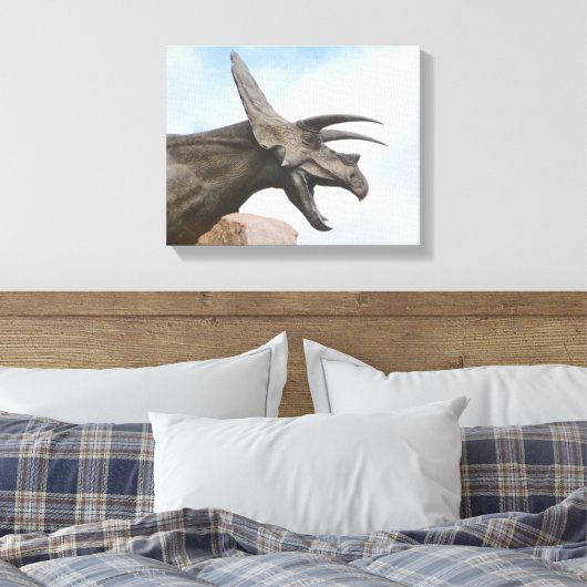 Triceratops Dinosaur Canvas Afdruk (Insitu (Slaapkamer))