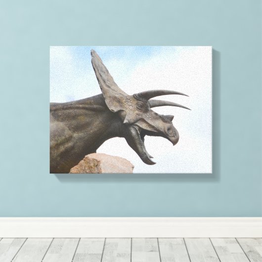 Triceratops Dinosaur Canvas Afdruk (Insitu (Houten vloer))