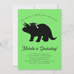 Triceratops Dinosaur Graduation Party Kaart