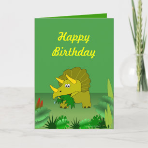  Triceratops Dinosaur Happy Birthday Kaart
