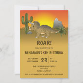 Triceratops dinosaur in Desert Kind Birthday Kaart (Voorkant)